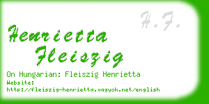 henrietta fleiszig business card